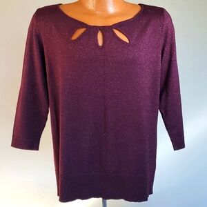 NY & Company women's sparkly purple sweater. Size XL